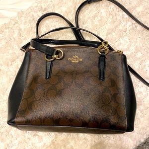 Coach brown and black handbag